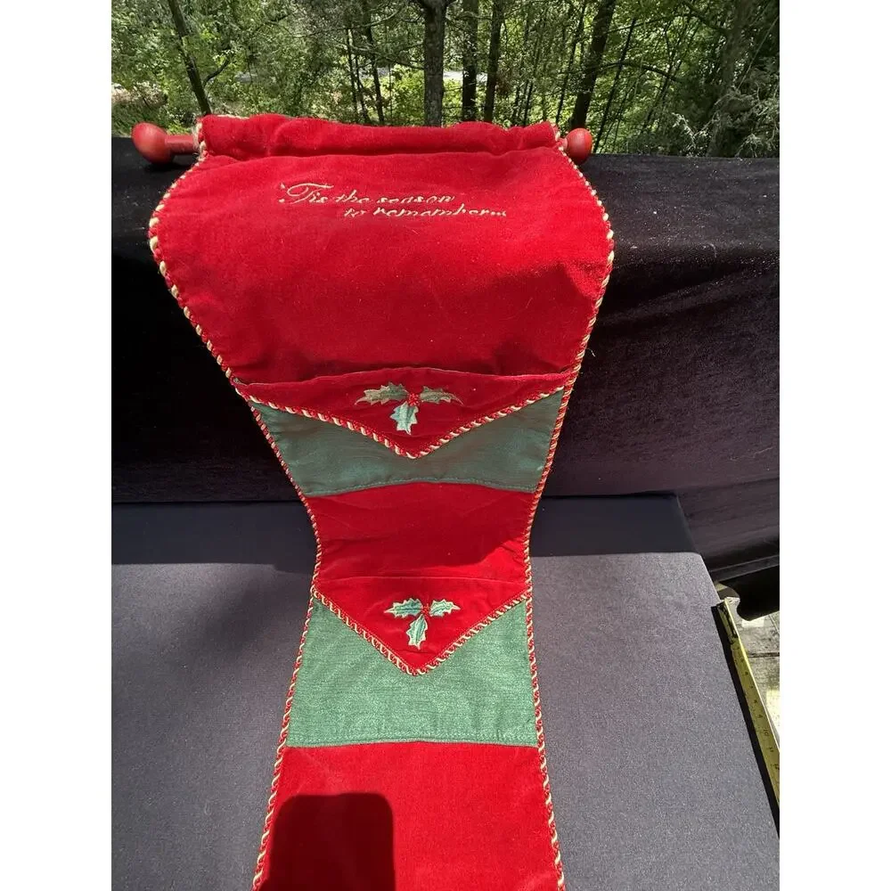 Hallmark Tis The Season To Remember Velvet Hanging Card Letter Holder Lo28